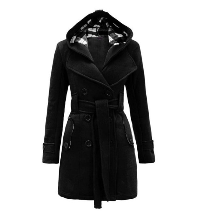 Zylani Damen-Langer Mantel – Wintermantel mit Kapuze, verstellbarem Gürtel & Knopfleiste