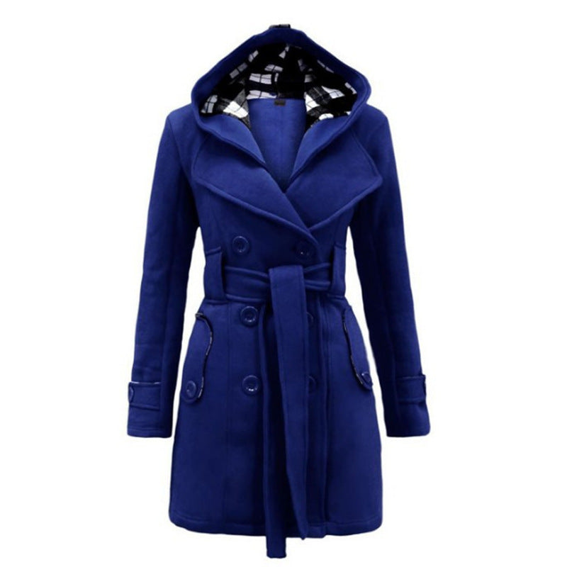 Zylani Damen-Langer Mantel – Wintermantel mit Kapuze, verstellbarem Gürtel & Knopfleiste