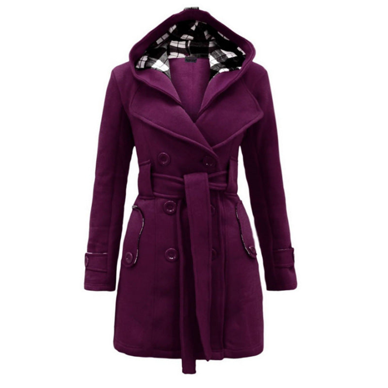 Zylani Damen-Langer Mantel – Wintermantel mit Kapuze, verstellbarem Gürtel & Knopfleiste