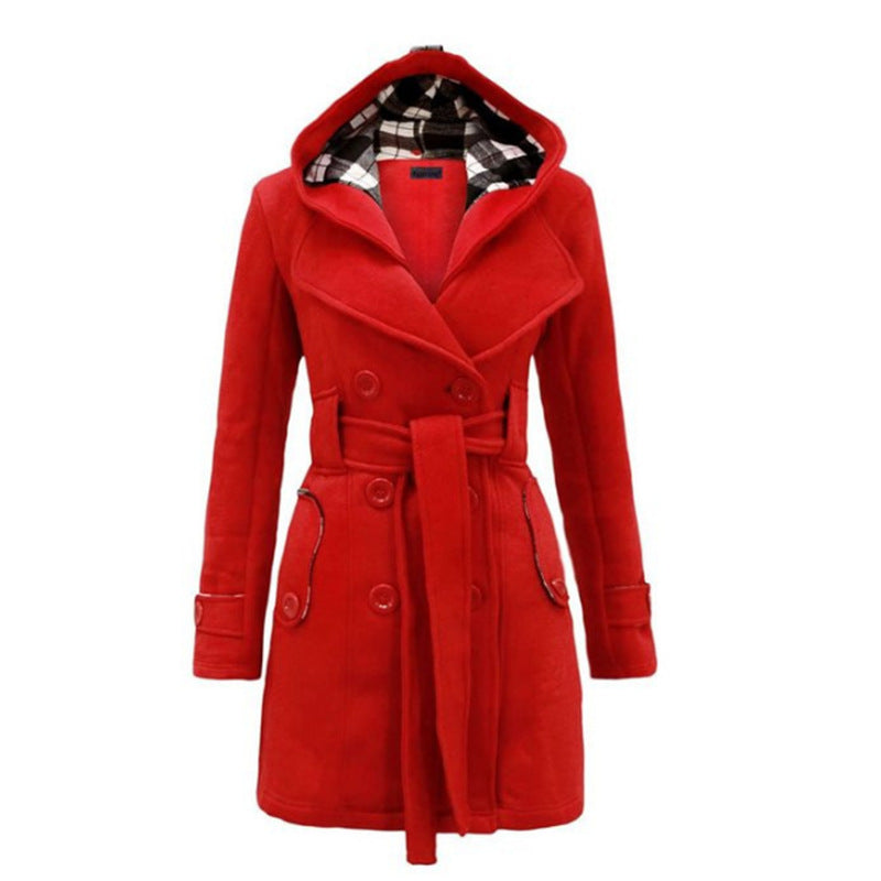 Zylani Damen-Langer Mantel – Wintermantel mit Kapuze, verstellbarem Gürtel & Knopfleiste