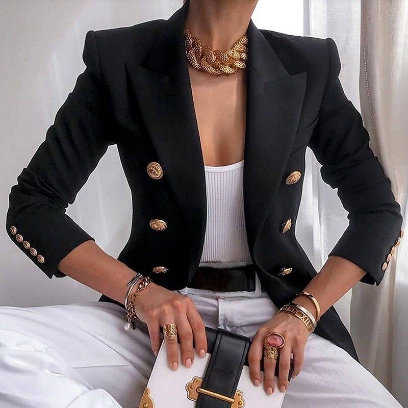Blazer Harper Mulher Elegante – Casaco Chic Confortável em Tecido Premium para Look Casual