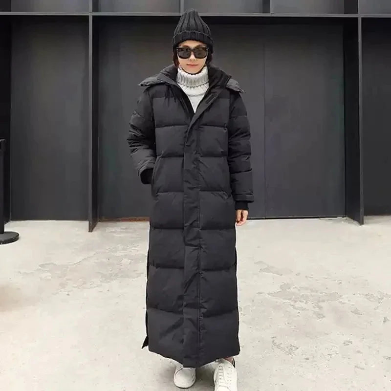 Kaliyah Casaco Longo Mulher Inverno – Matelassado Quente, Capuz Removível & Estilo Moderno