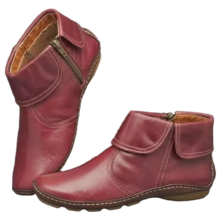 Leila Women's Boots – Waterproof Soft Leather Ankle Boots with Non-Slip Sole